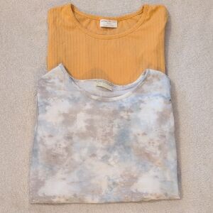 Bobbie Brooks Mustard and Tie-Dye Long Sleeve Tops